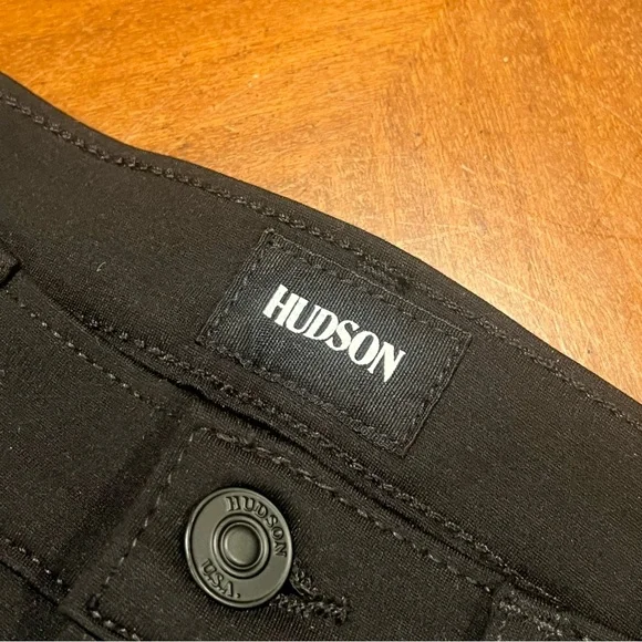 NEW $235 Hudson Jeans Amory Super Skinny Black Velvet Tuxedo Stripe Revolve